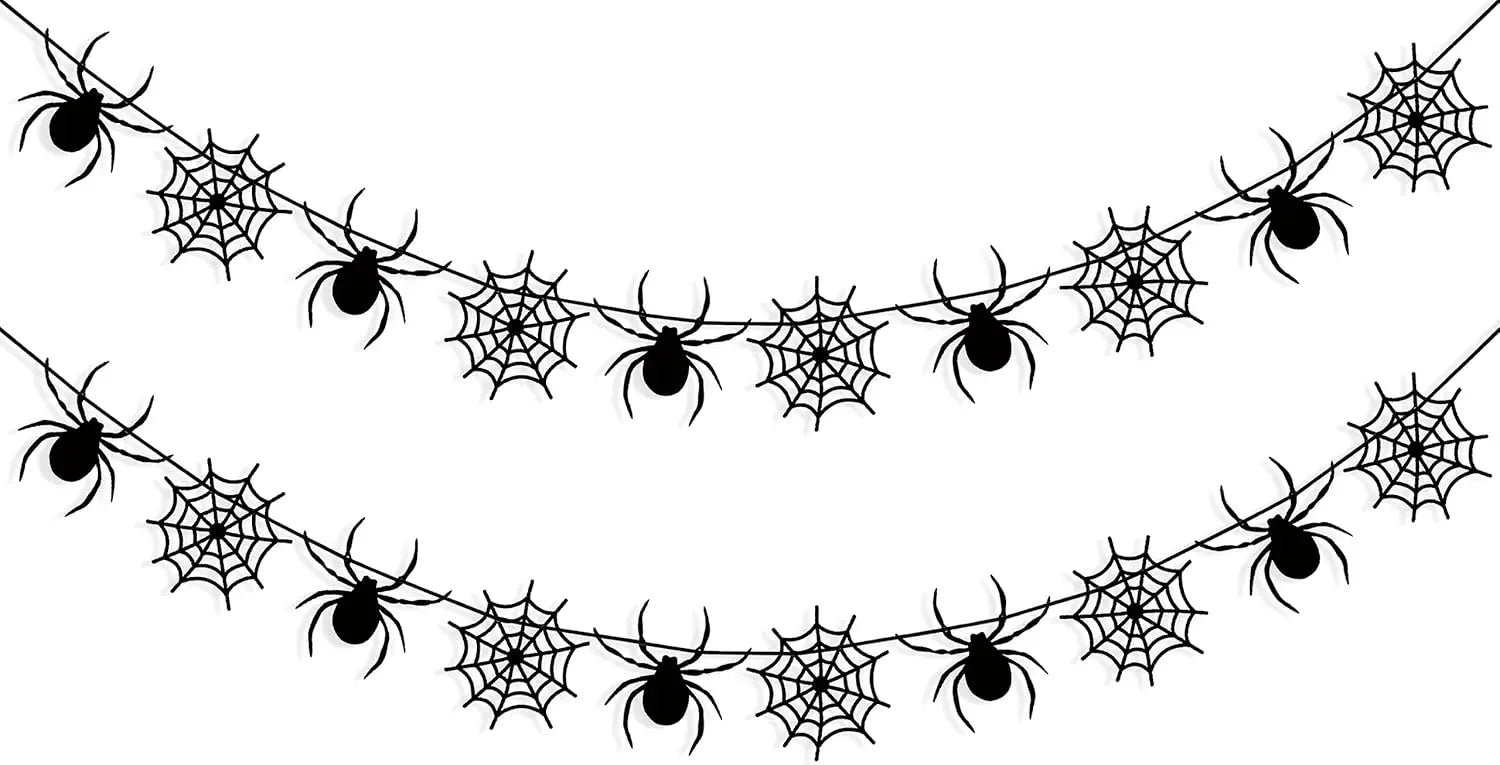 Felt Spider Spiderweb Banner Garland Halloween Spider Web Decorations Outdoor Indoor Home Decor Spooky Themed Birthday Party Supplies Photo Props Wholesale Hub