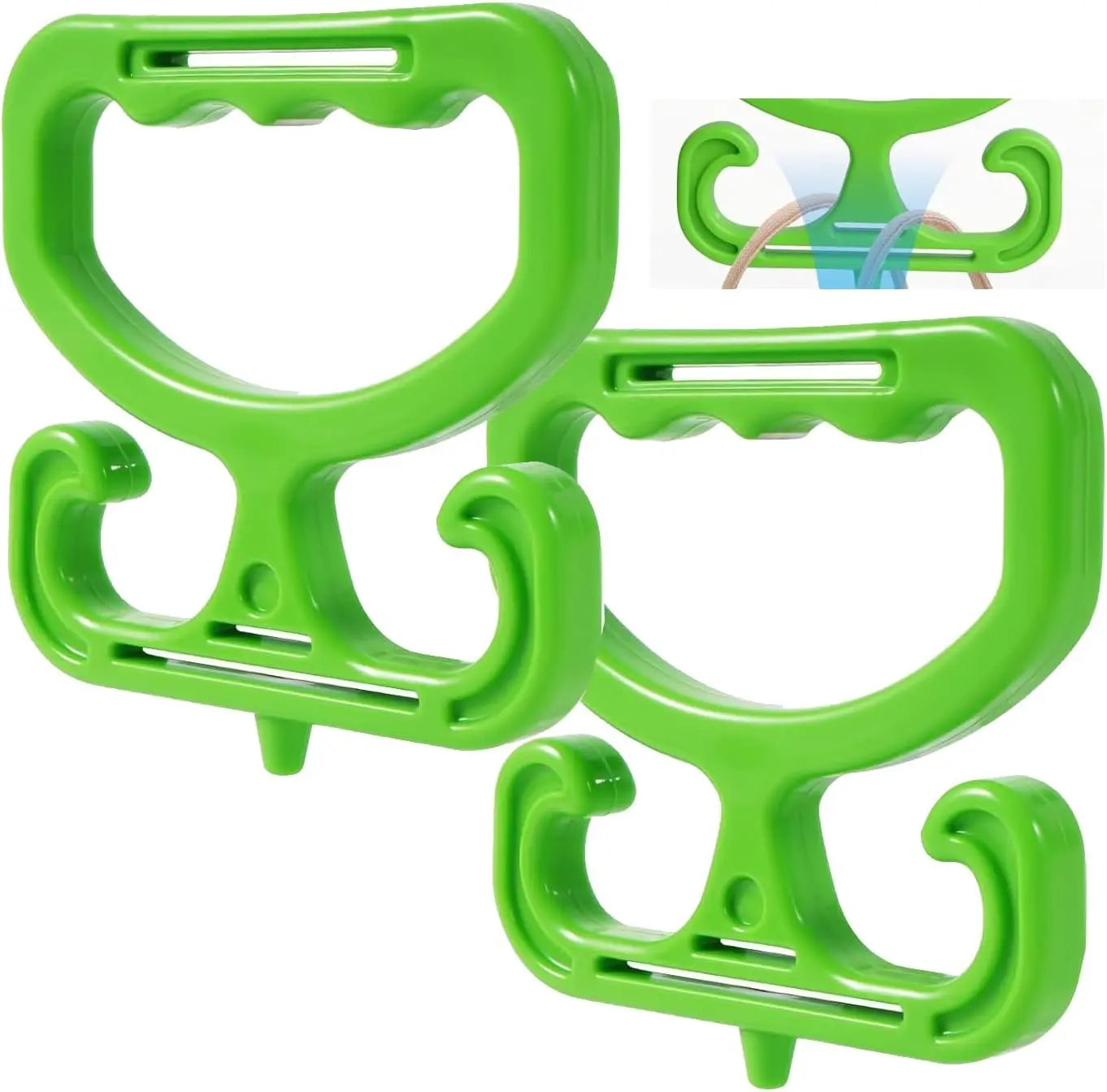 2 Pack Grocery Bag Carrier Handle, Holds 100lbs, Heavy Duty Carry Handle, Comfortable Grip to Carry Bags, Buckets, Shopper Accessories (Green) Wholesale Hub