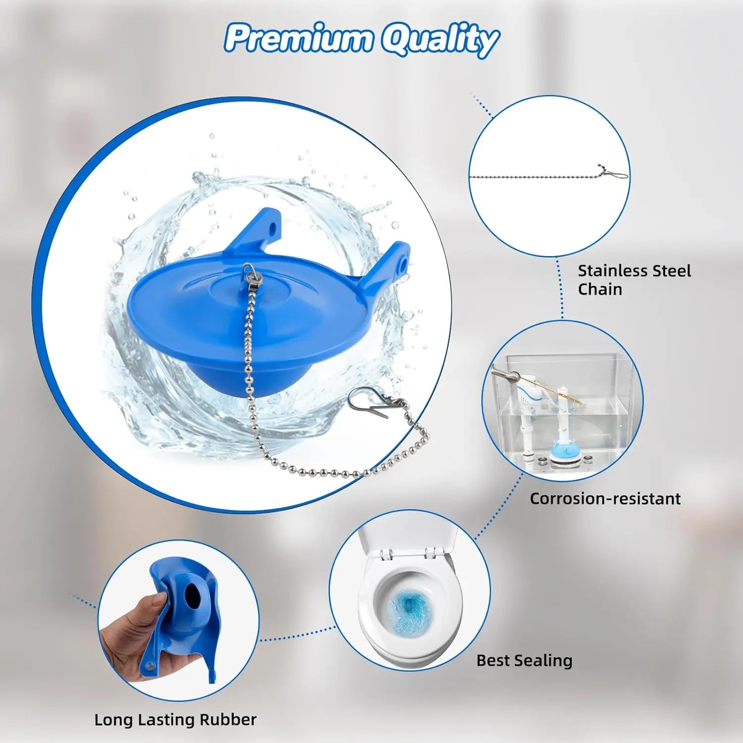 2 pcs Toilet Flapper Replacement, Compatible with Gerber 99-788 and Lowes AquaSouce Original 3" Flapper Replacement for 1.28 GPF Toilets (98923, 312795, 352027, 395280, 12293)-Water Saving Wholesale Hub