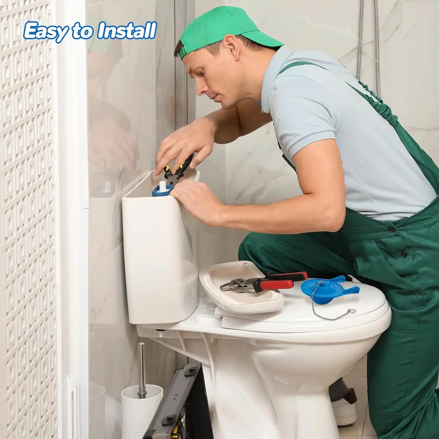 2 pcs Toilet Flapper Replacement, Compatible with Gerber 99-788 and Lowes AquaSouce Original 3" Flapper Replacement for 1.28 GPF Toilets (98923, 312795, 352027, 395280, 12293)-Water Saving Wholesale Hub