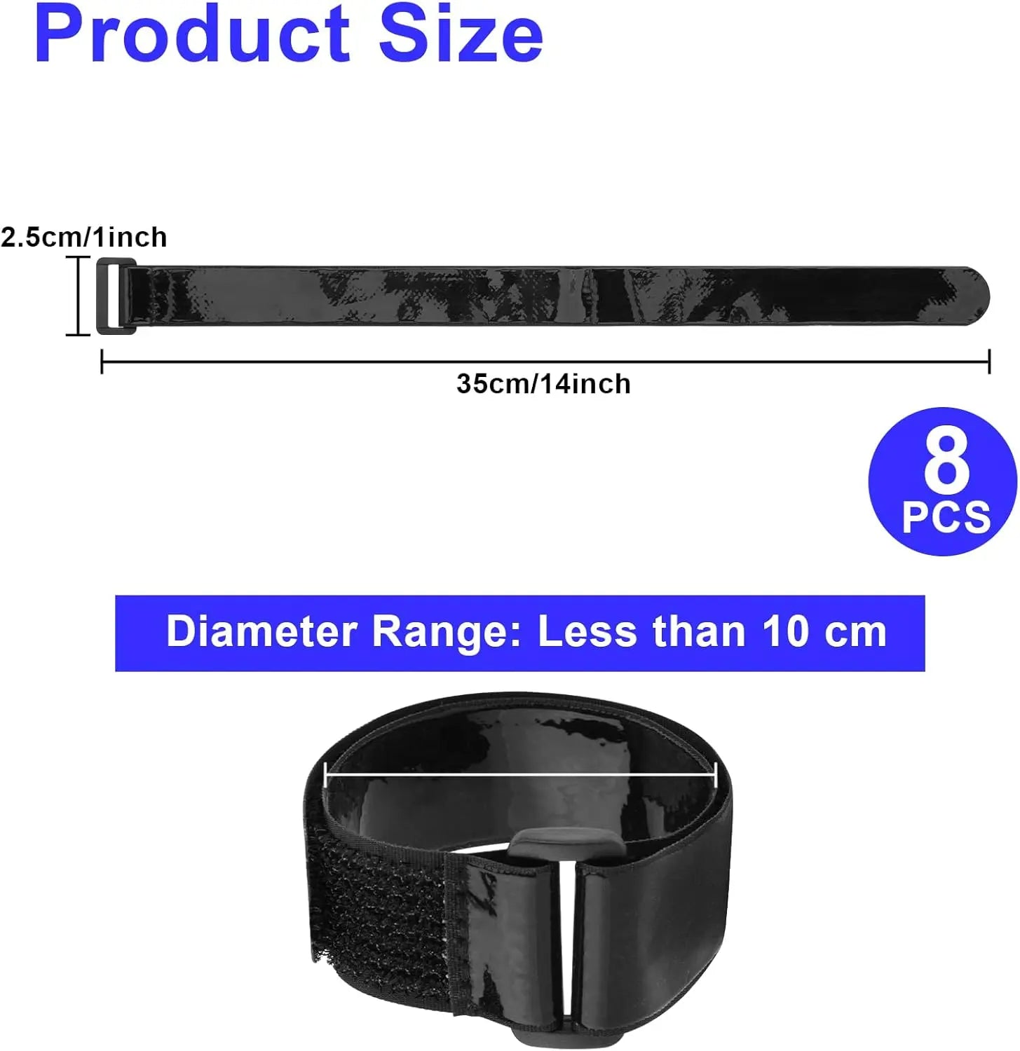 Cinch Straps with Anti-Slip Silicone Strips, 1 x 14" Hook & Loop Fastening Cable Strap Heavy Duty Multipurpose Straps for Extension Cord Cable Ropes Bike RV & Hose Organization Storage Wholesale Hub