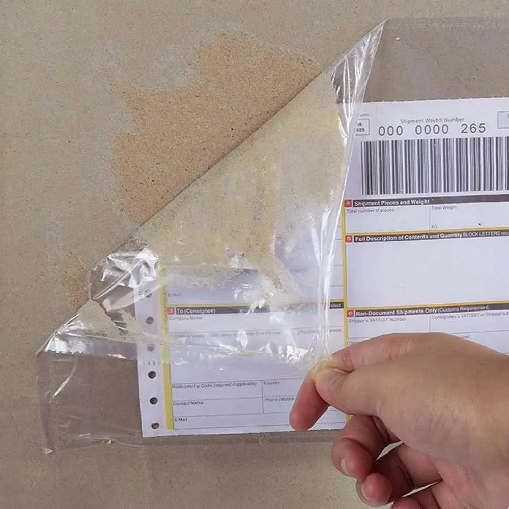 7.5" x 5.5" Packing List Pouches, 100 Pack Shipping Label Envelopes Clear Adhesive Top Loading Packing List Wholesale Hub