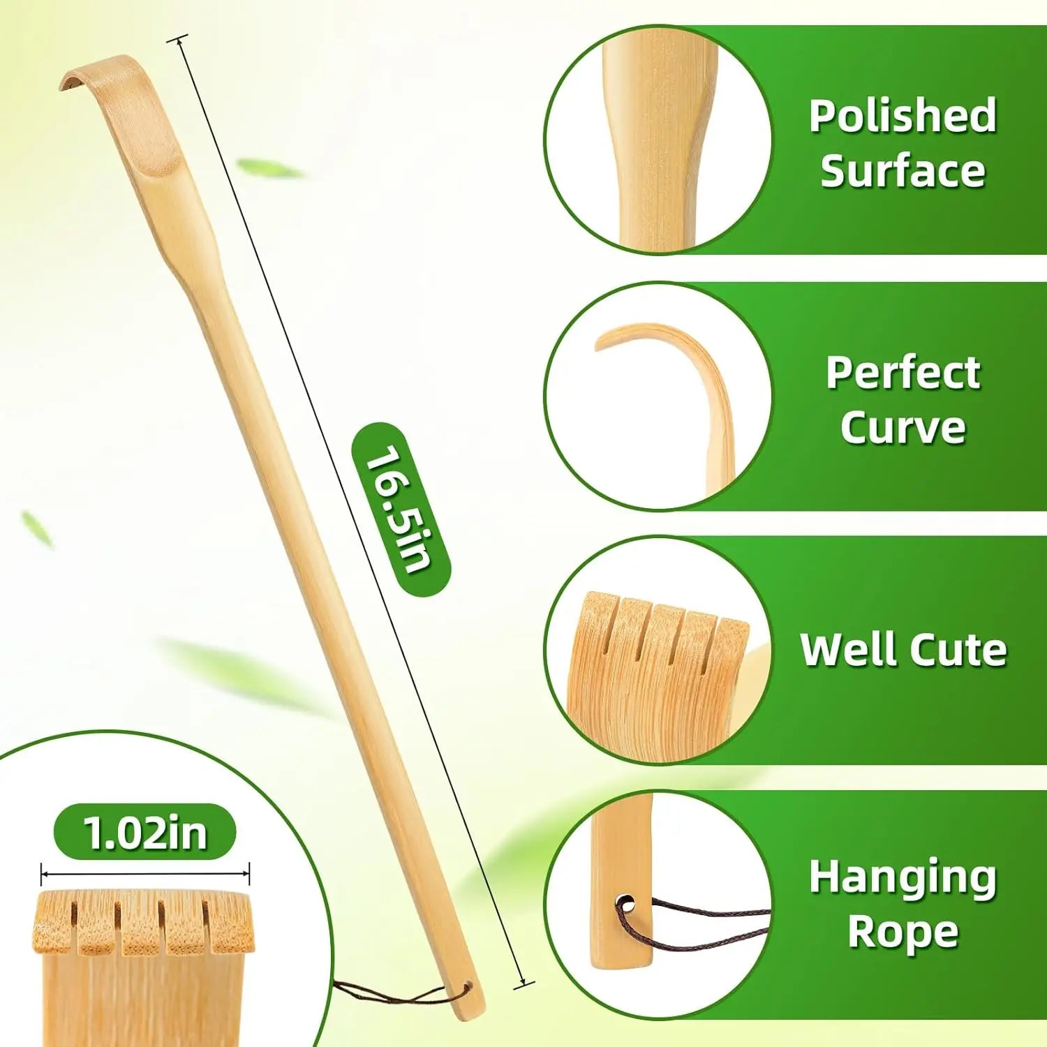 Back Scratcher, 3 Pieces 16.5" Strong Sturdy Self-Massager Therapeutic Bamboo Wooden Back Scratchers for Scratching Itches, Best Gift for Pregnant Women and People Who Need Longer Hands. Wholesale Hub