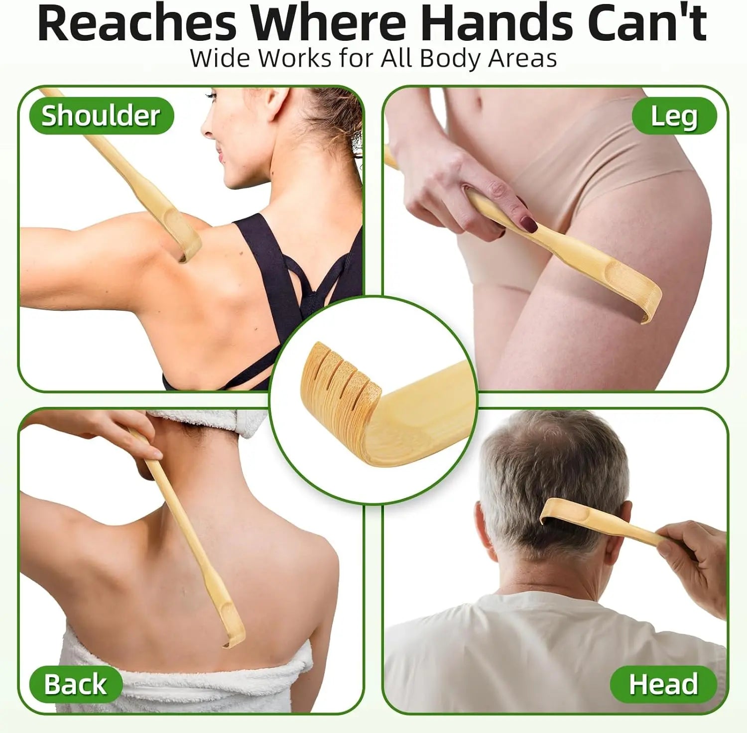 Back Scratcher, 3 Pieces 16.5" Strong Sturdy Self-Massager Therapeutic Bamboo Wooden Back Scratchers for Scratching Itches, Best Gift for Pregnant Women and People Who Need Longer Hands. Wholesale Hub