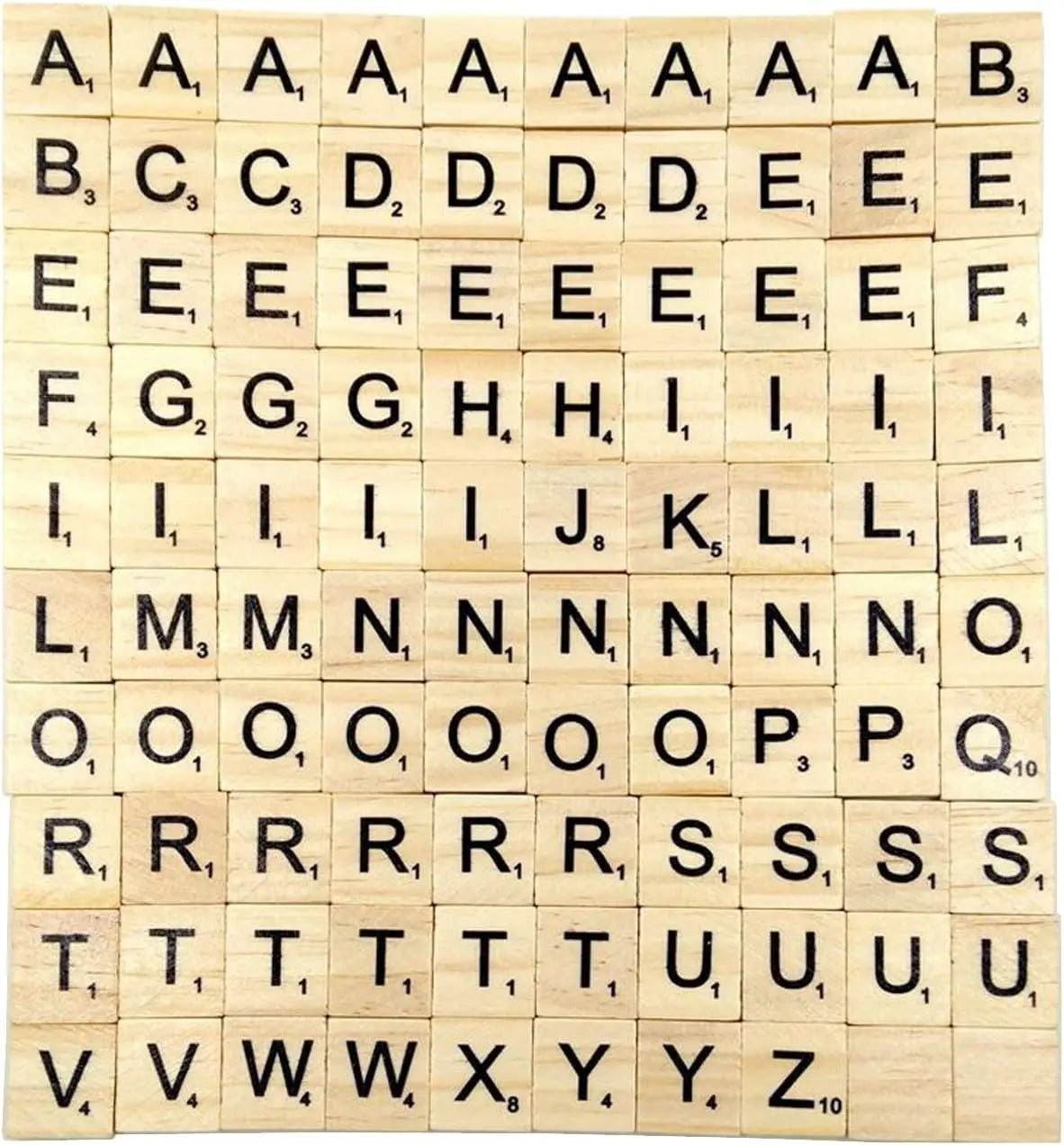 500PCS Wood Letter Tiles/Wooden Scrabble Tiles A-Z Capital Letters for Crafts, Pendants, Spelling Wholesale Hub