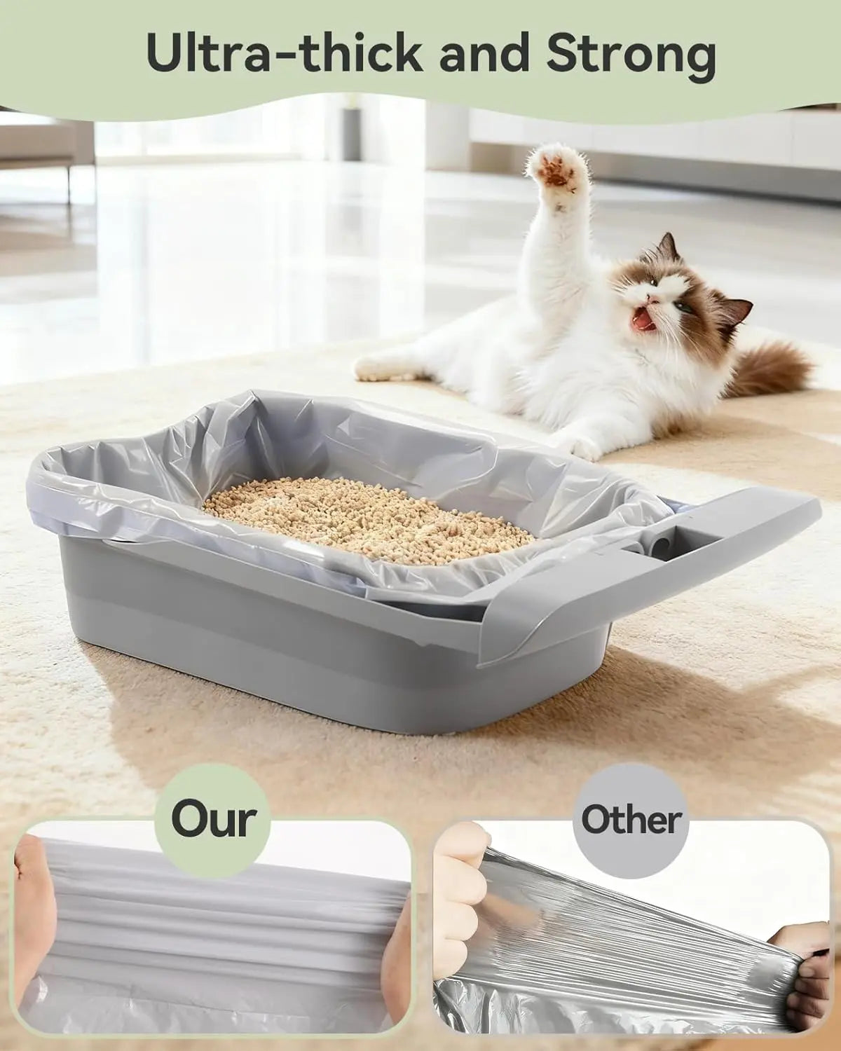 40 Count Automatic Cat Litter Box Bags for Petpivot Autoscooper 11/12 NeakasaM1 Open-Top Self-Cleaning Cat Litter Boxes, Leak-Proof Drawstring Trash Bags Replacement, Unscented,27" x 13",Holds 23 lbs Wholesale Hub