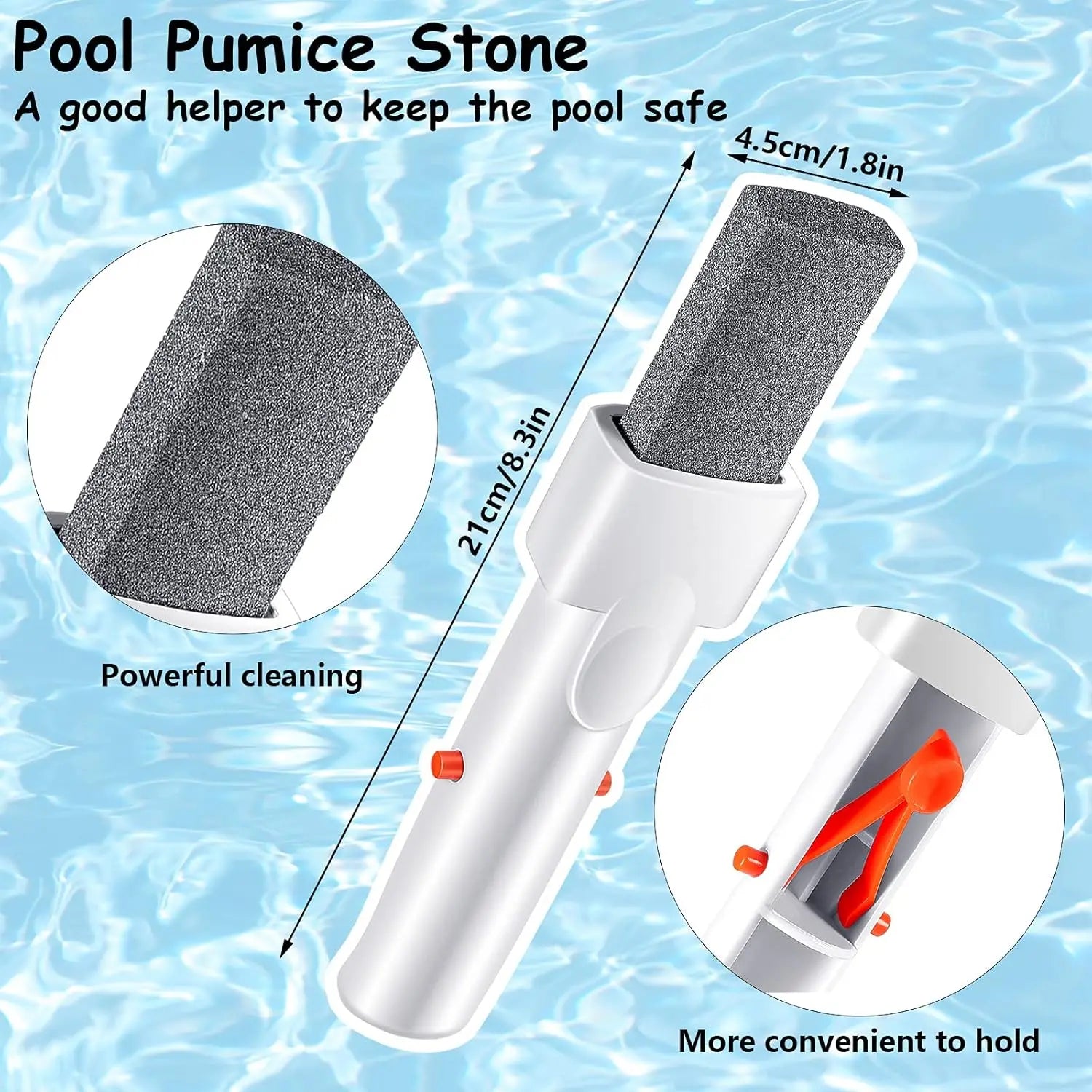 3 Pieces Pool Pumice Stone with Handle Erase Rust Stain Spot Remover Pool Tile Calcium Cleaning Tools Pumice Sticks Stone for Concrete Plaster Pool Spa Toilet Bowl Ring Calcium Tub Wholesale Hub