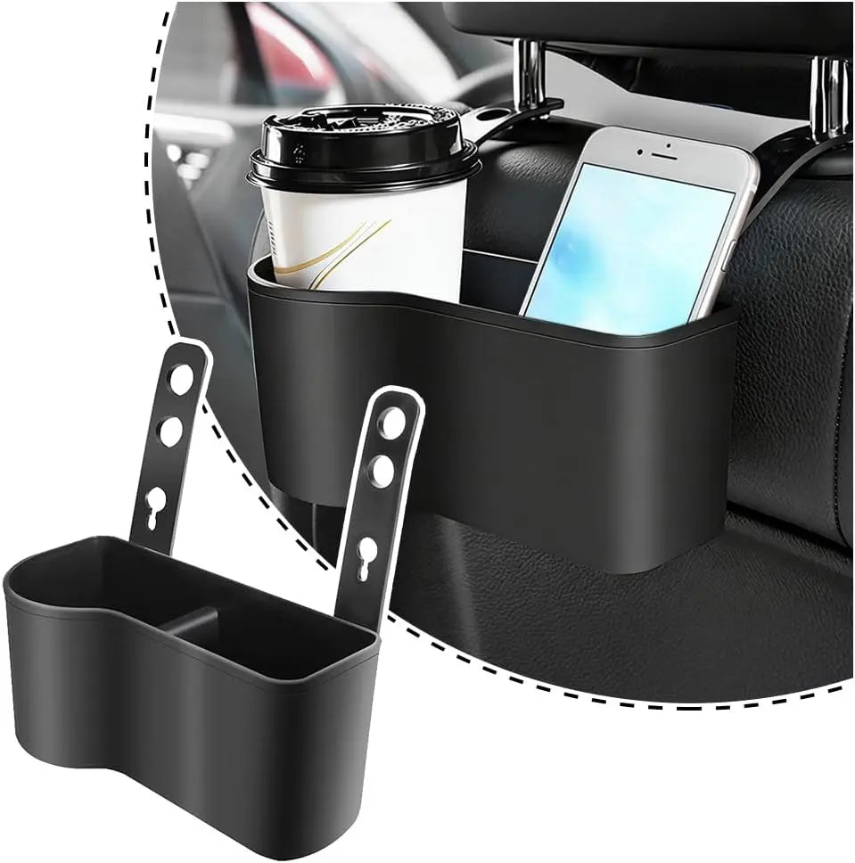 2 in 1 Car Seat Back Organizer with 3.2" Cup Holder,Multifunction Car Headrest Seat Back Organizer for Drink Food Tray,Universal Headrest Cup Holder for Most Cars Trucks SUVs Wholesale Hub