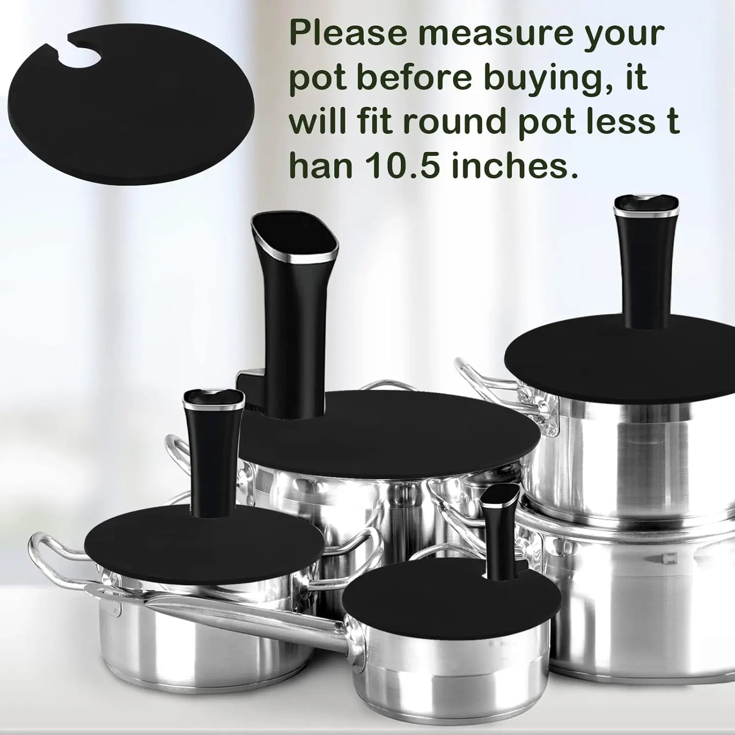Sous vacuum and Vide Lid Cooking Sous vacuum and Vide Cooker Fits Up to 10.5" Pot, Prevent Water Evaporation and Retain Flavor for Stock (black) Wholesale Hub