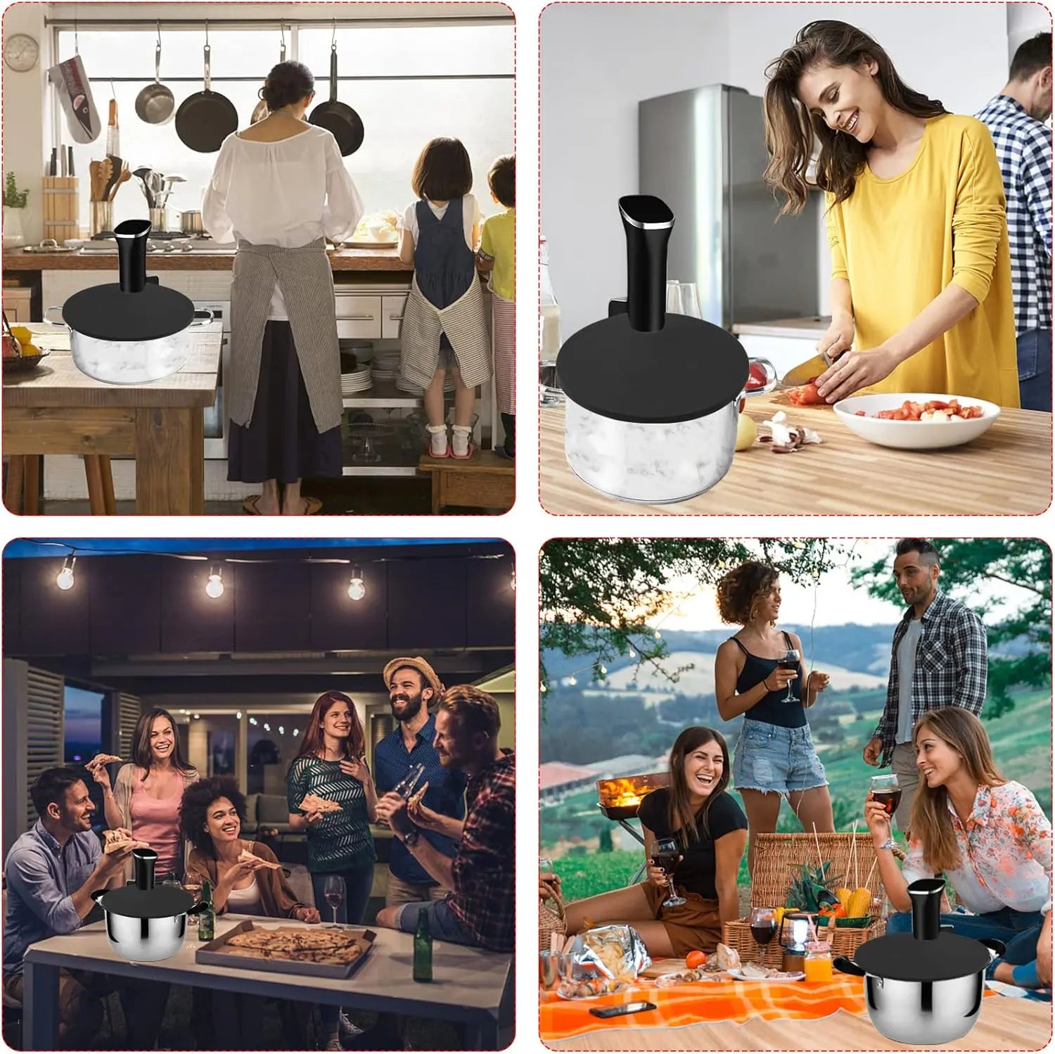 Sous vacuum and Vide Lid Cooking Sous vacuum and Vide Cooker Fits Up to 10.5" Pot, Prevent Water Evaporation and Retain Flavor for Stock (black) Wholesale Hub