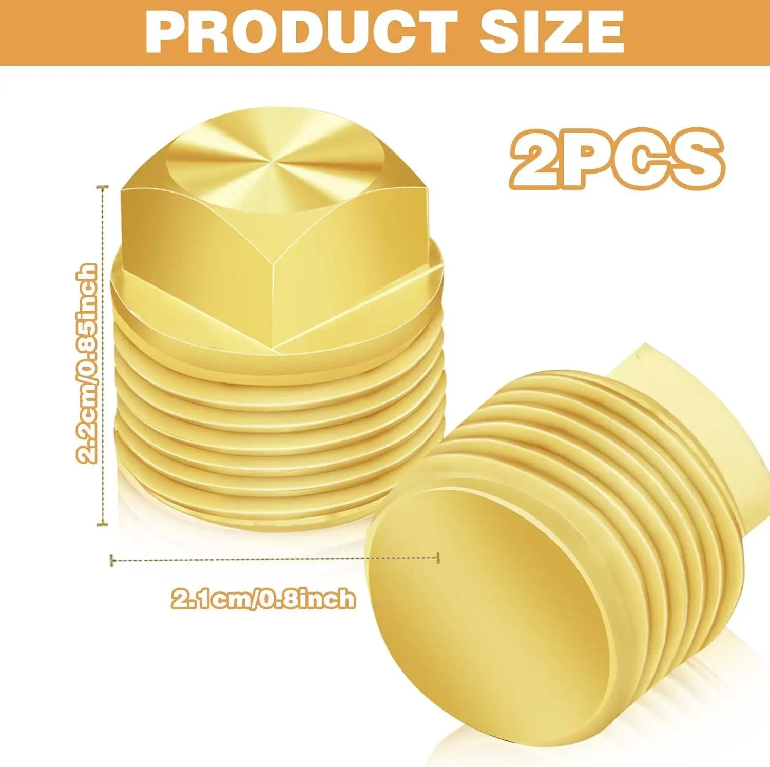2 Pcs Boat Drain Plug, Solid Brass Boat Plug 1/2 Inch NPT Boat Plugs Hull Spare Garboard Drain Plug Compatible with Glastron Bayliner Sea Ray Four Winns Starcraft Boat Parts, Suitable for Most Hulls Wholesale Hub