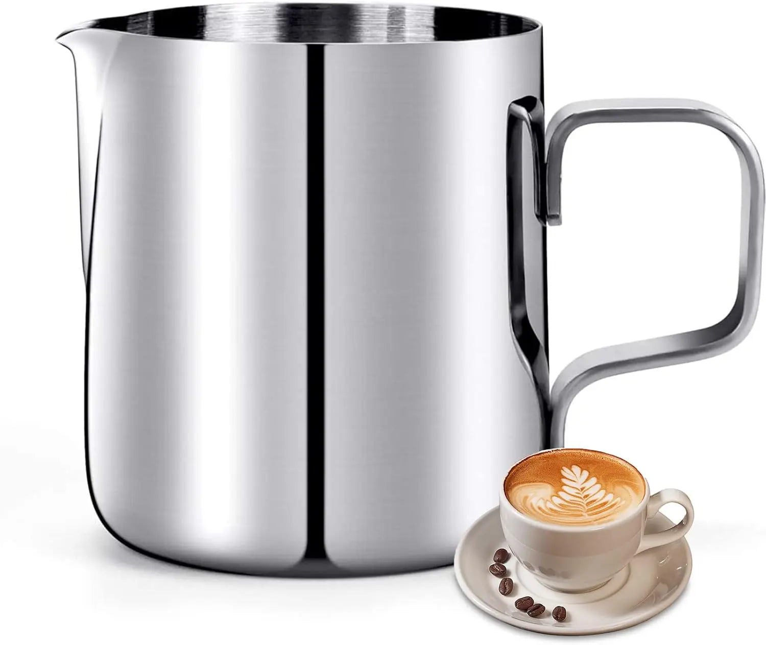 Milk Frothing Pitcher, 6.8oz/200ml Stainless Steel Milk Frother Cup, Small Steaming Pitcher for Espresso Machine, Latte Art Pour Cup Wholesale Hub