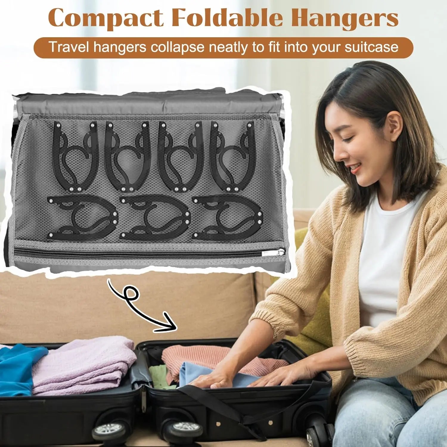 12 Pcs Portable Travel Hangers for Cruise Ship Essentials 2026, Plastic Folding Foldable Hangers Clothes Drying Rack Travel Accessories for Suitcase, RV, Camping, Flying, Hotel, Road Trip (Black) Wholesale Hub