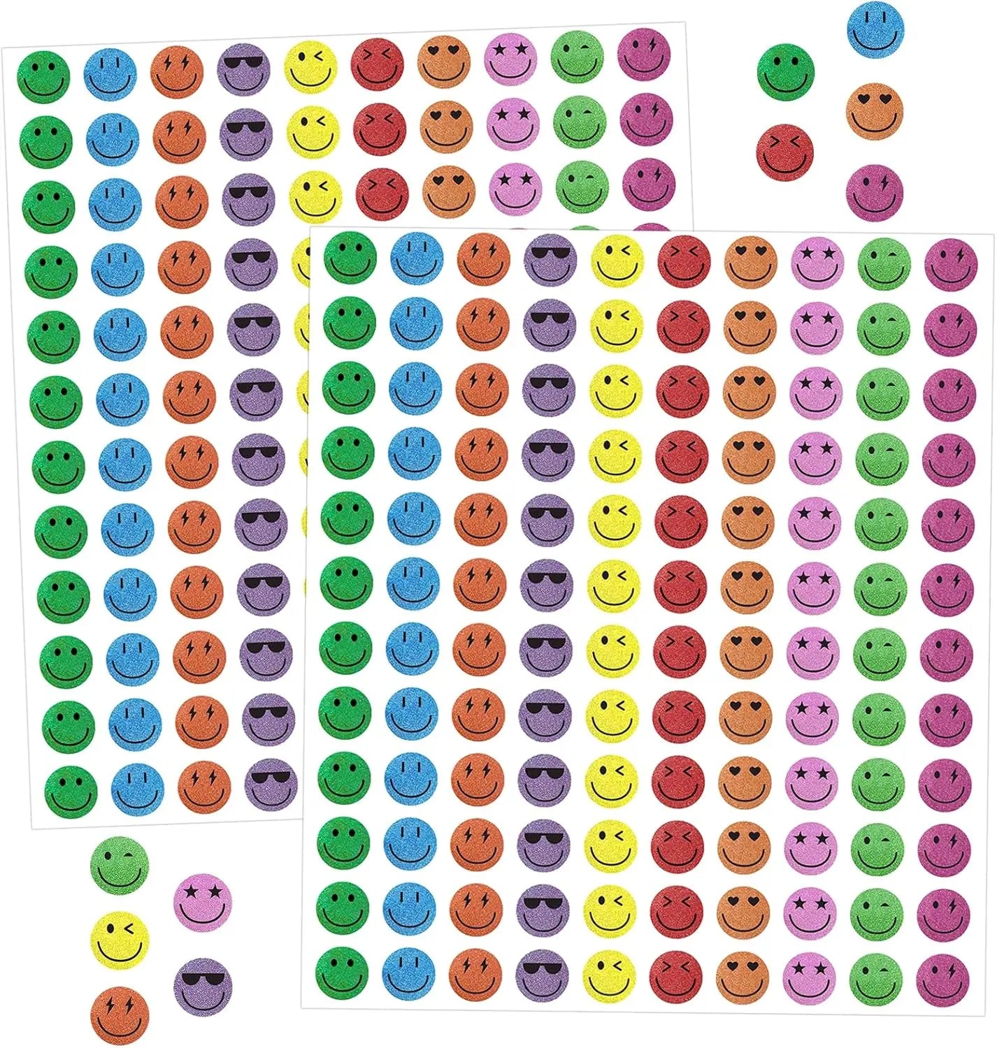 6000Pcs Smiley Face Stickers - 3/8'' Holographic Happy Face Stickers Cute Reward Sticker for Kids Classroom Self Adhesive Positive Incentive Sticker for Teacher Calendar One Happy Dude Birthday Wholesale Hub