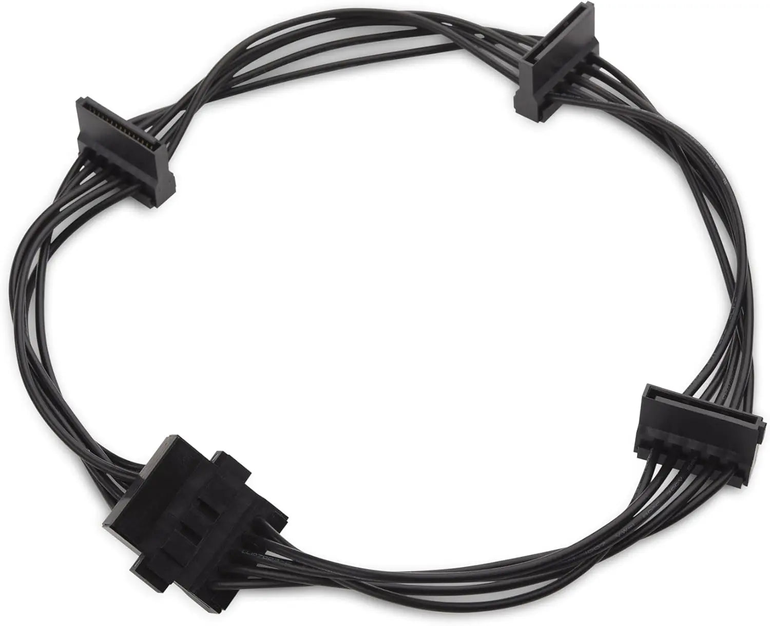 2-Pack 15 Pin SATA to 4 SATA Power Splitter Cable - 18 Inches Wholesale Hub