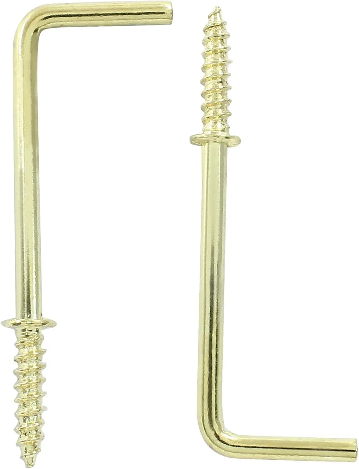20pcs L Shape Screw Hooks, 2 Inch Square Bend, Gold Steel, 100% Steel, Wall Mount, Minimalist, For Home, Office, Decoration Wholesale Hub