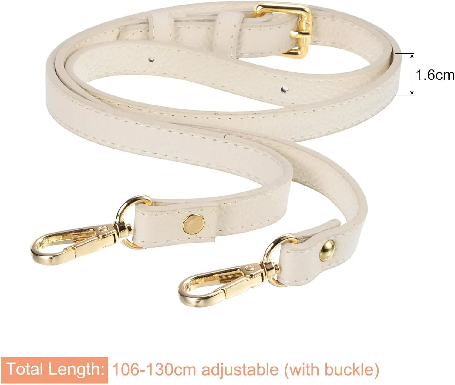 Purse Strap, Leather Adjustable Replacement Strap for Women's Crossbody Handbags Bag, 0.6" Wide, 41-51" Long (Beige) Wholesale Hub