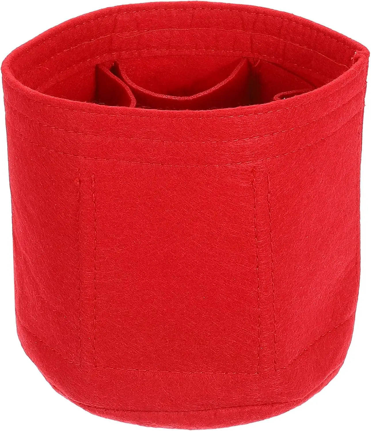Purse Organizer Insert, Portable Felt Organizer Bags Round Multiple Compartments Purse Liner for Bucket Bag, Domed Satchel, Tote Bag, Handbag Shaper (6" x 6", Red) Wholesale Hub