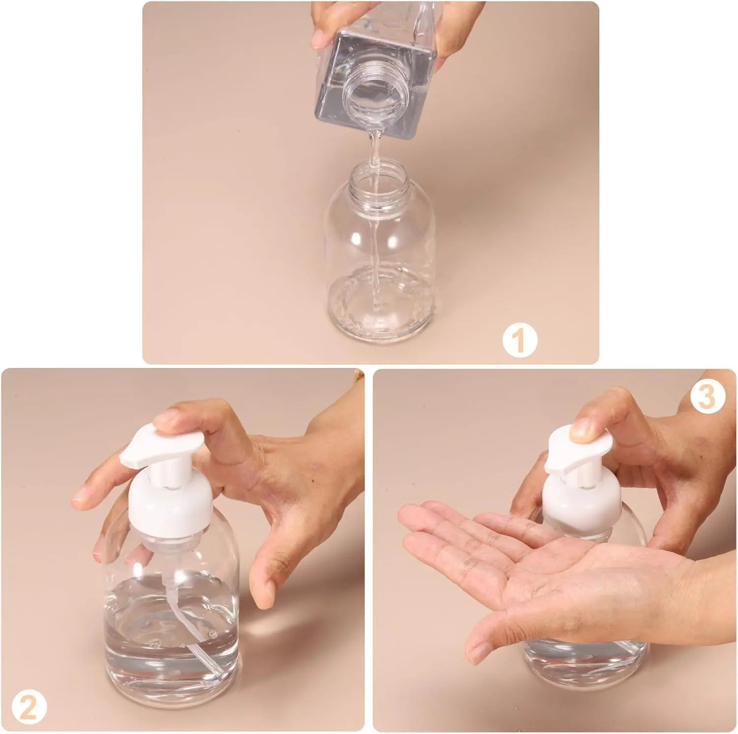 2PCS Round Empty Foam Pump Bottle, 350ml Travel Foam Soap Dispenser Empty Refillable Plastic Pump Bottle for Lash Shampoo, Hand Soap, Facial Lotion(6" Blue) Wholesale Hub