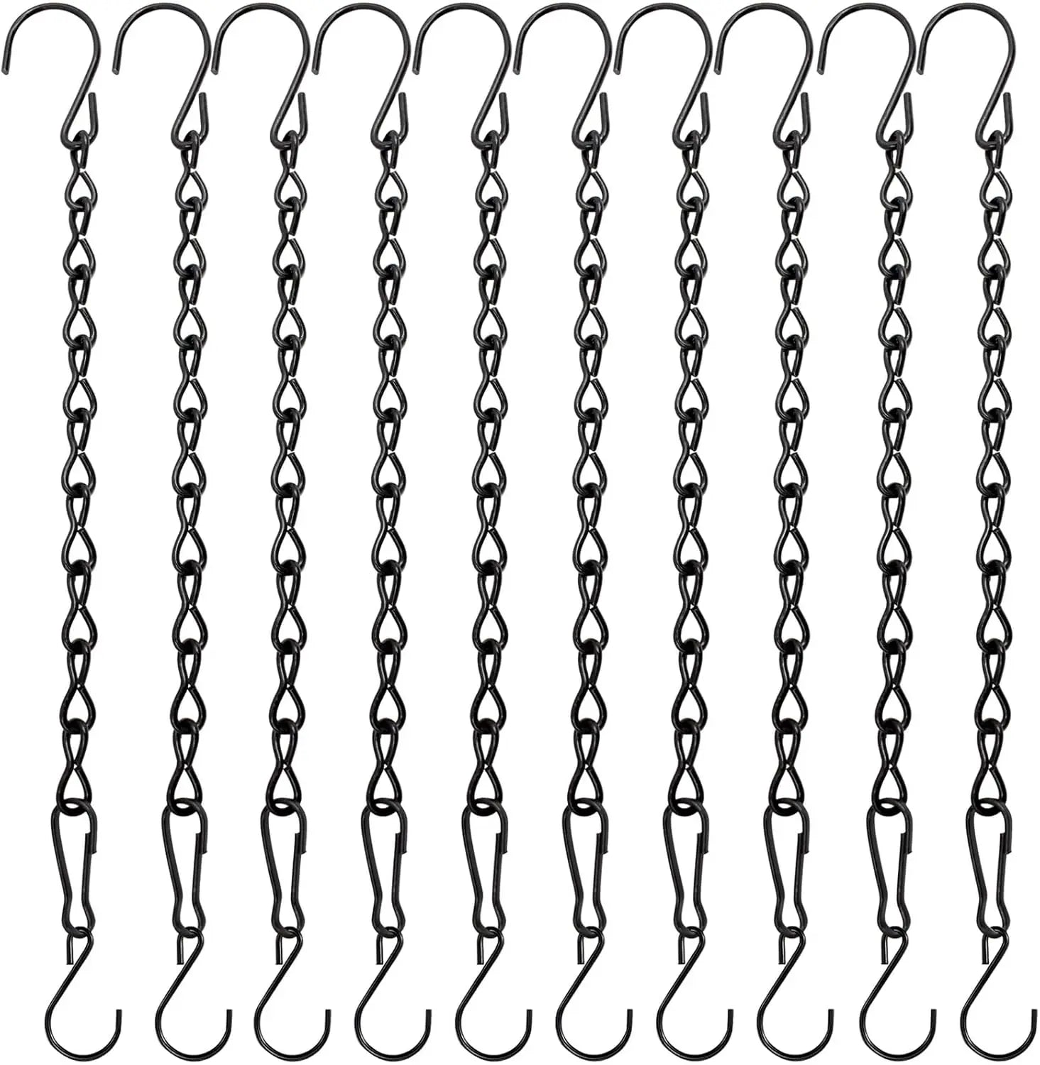 10 Pack 9.5 Inch Black Hanging Chains, Garden Plant Hangers for Hanging Bird Feeders, Billboards, Chalkboards, Basket, Planters, Lanterns, Wind Chimes and Decorative Ornaments Etc. Wholesale Hub