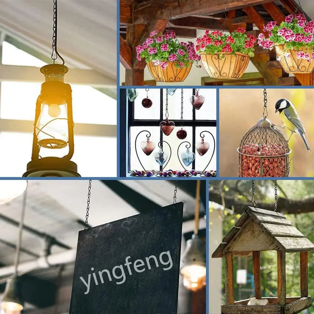 10 Pack 9.5 Inch Black Hanging Chains, Garden Plant Hangers for Hanging Bird Feeders, Billboards, Chalkboards, Basket, Planters, Lanterns, Wind Chimes and Decorative Ornaments Etc. Wholesale Hub