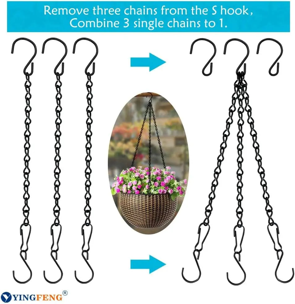 10 Pack 9.5 Inch Black Hanging Chains, Garden Plant Hangers for Hanging Bird Feeders, Billboards, Chalkboards, Basket, Planters, Lanterns, Wind Chimes and Decorative Ornaments Etc. Wholesale Hub
