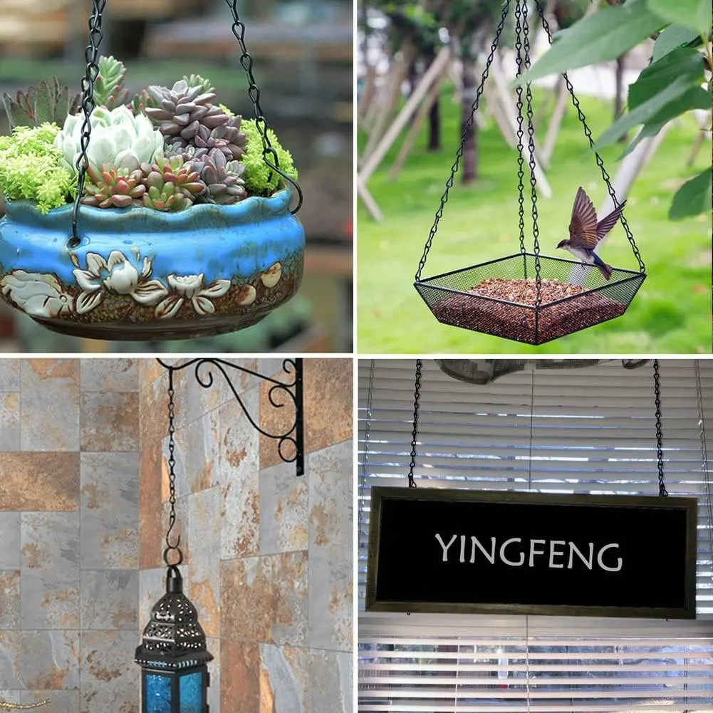10 Pack 9.5 Inch Black Hanging Chains, Garden Plant Hangers for Hanging Bird Feeders, Billboards, Chalkboards, Basket, Planters, Lanterns, Wind Chimes and Decorative Ornaments Etc. Wholesale Hub