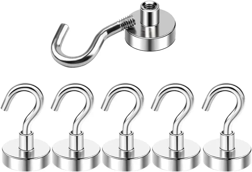 5pcs 25lbs Magnetic Hooks, Refrigerator Magnets, Extra Strong Cruise Hook for Hanging, Adhesive Hooks, No Drilling Wholesale Hub