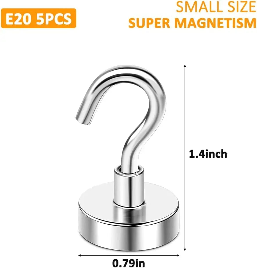 5pcs 25lbs Magnetic Hooks, Refrigerator Magnets, Extra Strong Cruise Hook for Hanging, Adhesive Hooks, No Drilling Wholesale Hub
