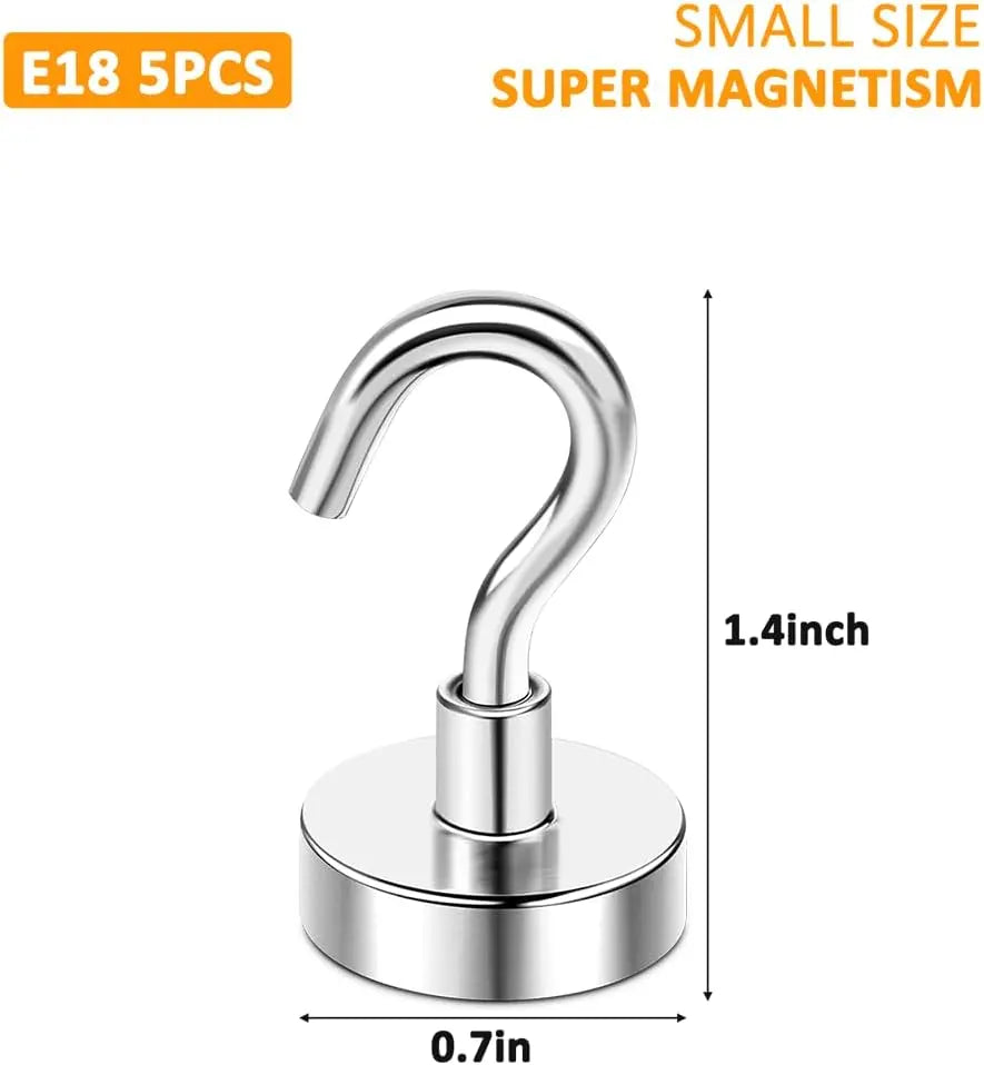 5pcs 20lbs Magnetic Hooks, Refrigerator Magnets, Extra Strong Cruise Hook for Hanging, Adhesive Hooks, No Drilling Wholesale Hub