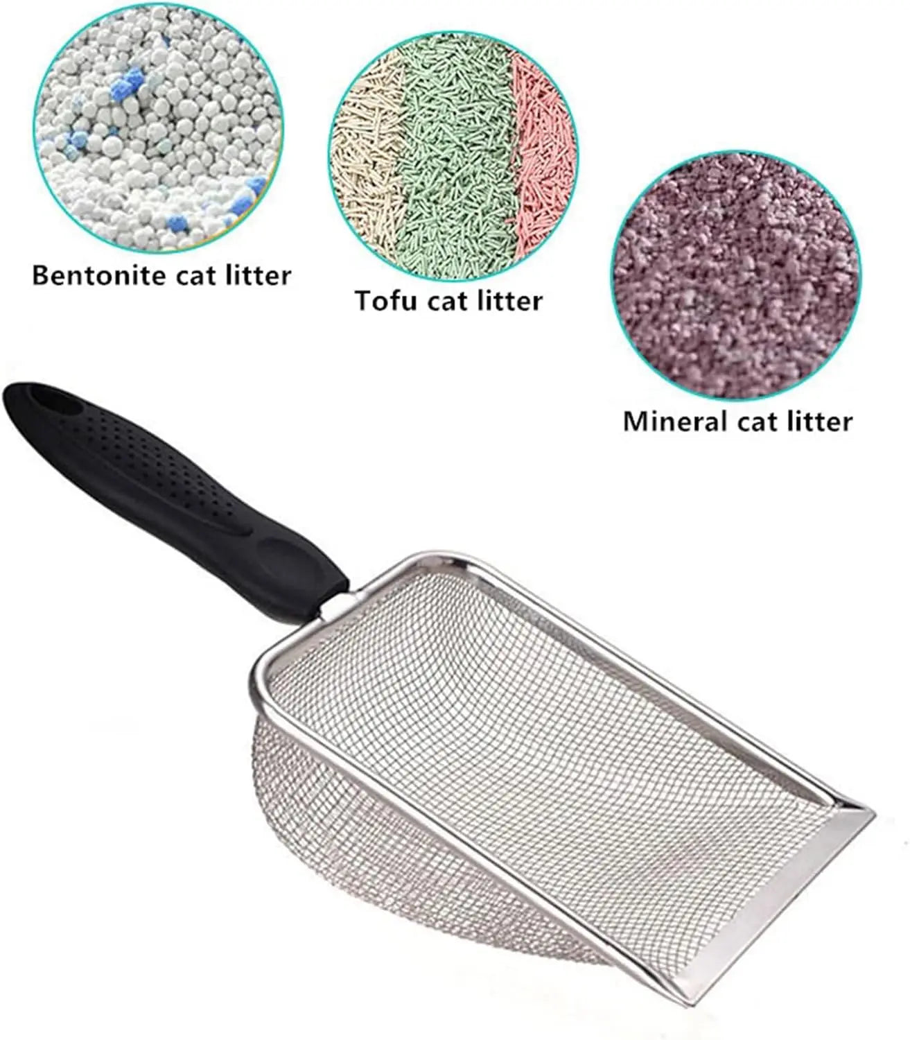 Fine Mesh Filter Deep Litter Scoop with Ergonomic Handle for Cats & Reptiles Wholesale Hub