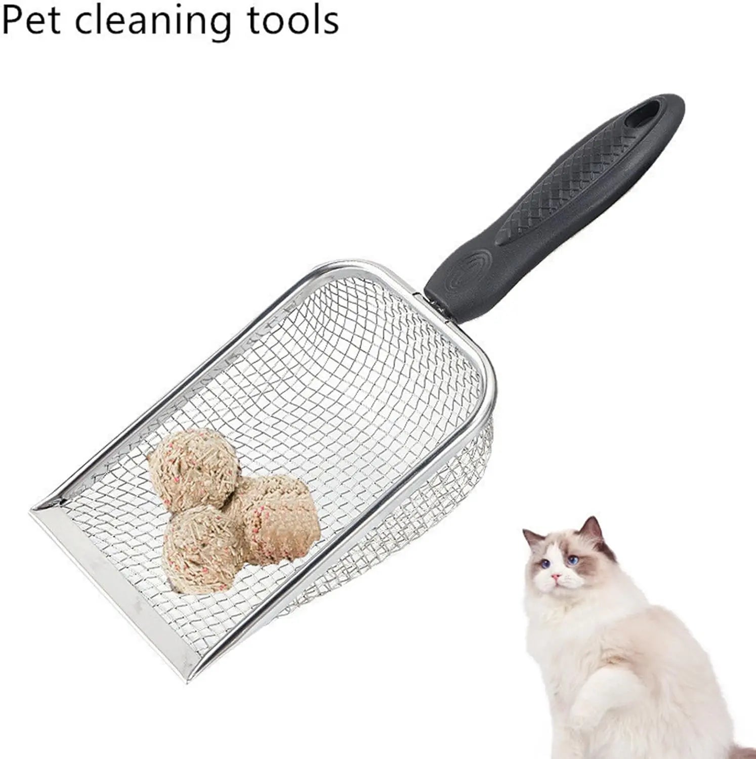 Fine Mesh Filter Deep Litter Scoop with Ergonomic Handle for Cats & Reptiles Wholesale Hub