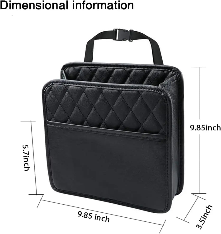 Car Seat Organizer 2 Pack - Black Backrest Storage Bag with Pockets - Car Interior Accessory Wholesale Hub