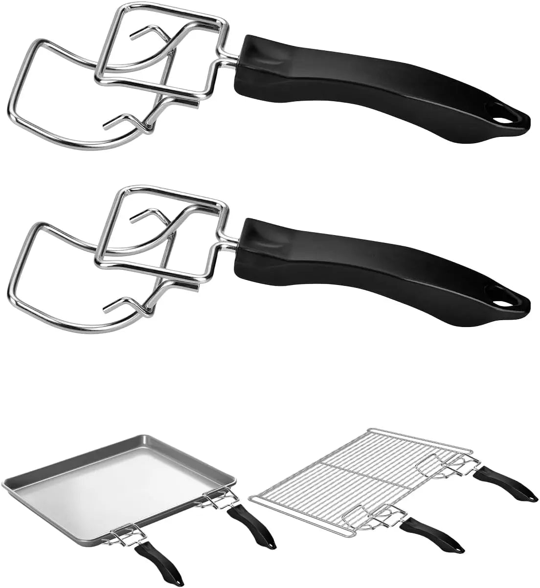 2-Piece Air Fryer Oven Baking Tray Puller Set - Oven Rack Puller Clip Handle Accessory for Air Fryers and Ovens Wholesale Hub