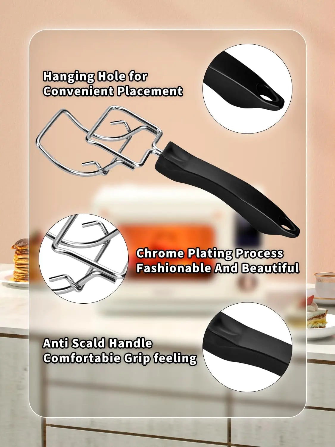2-Piece Air Fryer Oven Baking Tray Puller Set - Oven Rack Puller Clip Handle Accessory for Air Fryers and Ovens Wholesale Hub