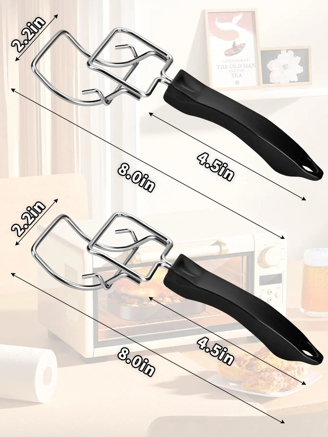 2-Piece Air Fryer Oven Baking Tray Puller Set - Oven Rack Puller Clip Handle Accessory for Air Fryers and Ovens Wholesale Hub