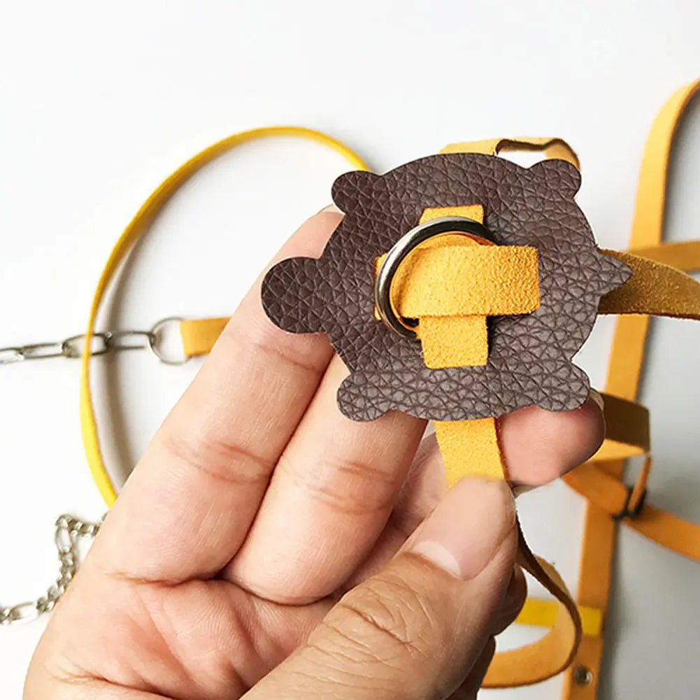Yellow Turtle Harness Medium Size No Bell with Walking and Chest Straps Turtle Accessories for Turtles and Sea Turtles Wholesale Hub