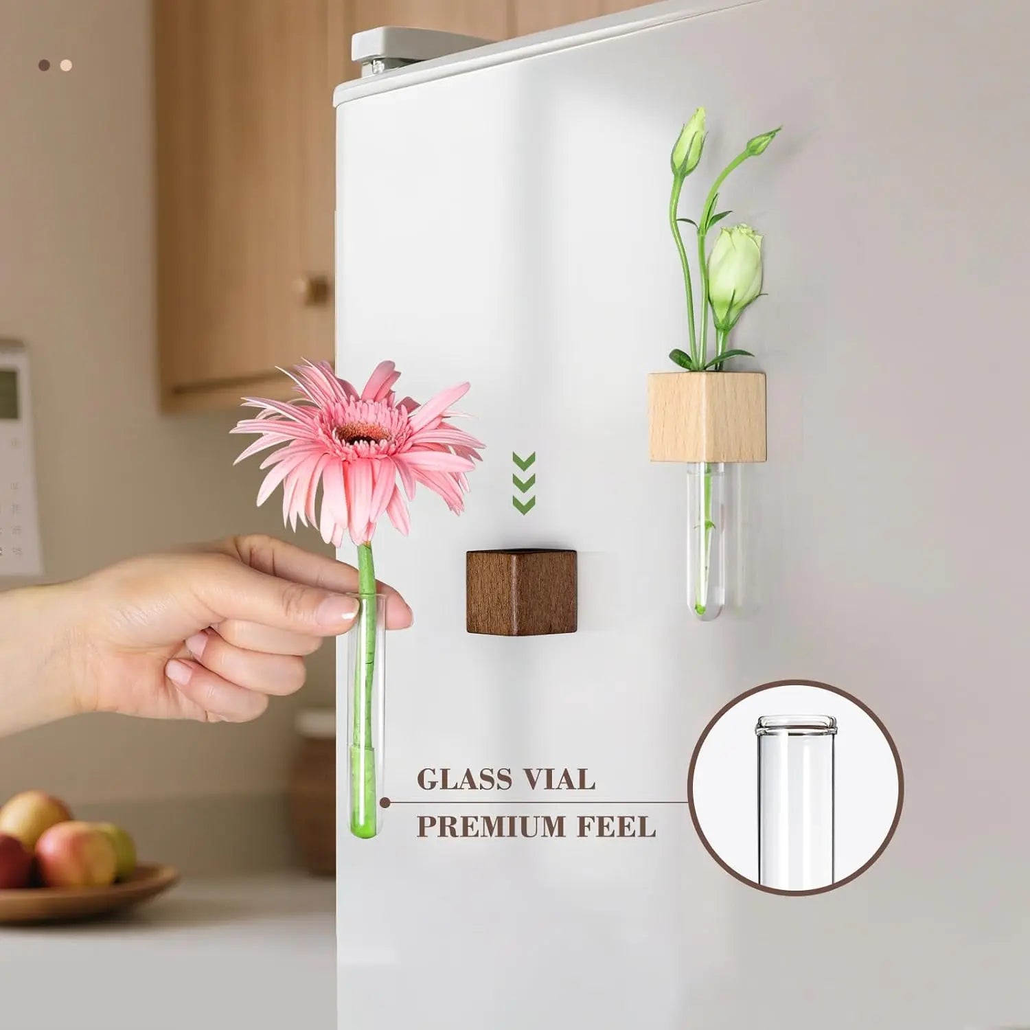 2 Pack Magnetic Wall Vases Mini Hydroponic Test Tubes for Home Decor Wholesale Hub
