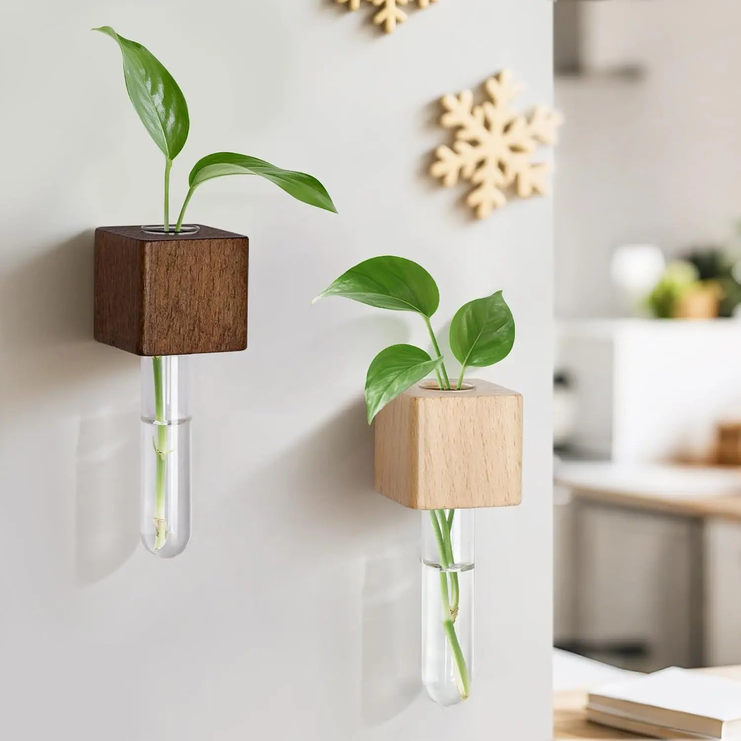 2 Pack Magnetic Wall Vases Mini Hydroponic Test Tubes for Home Decor Wholesale Hub
