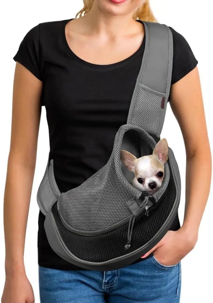 Dog Carrier Bag 40cm x 25cm Black Pet Travel Pouch for Small to Medium Dogs Wholesale Hub