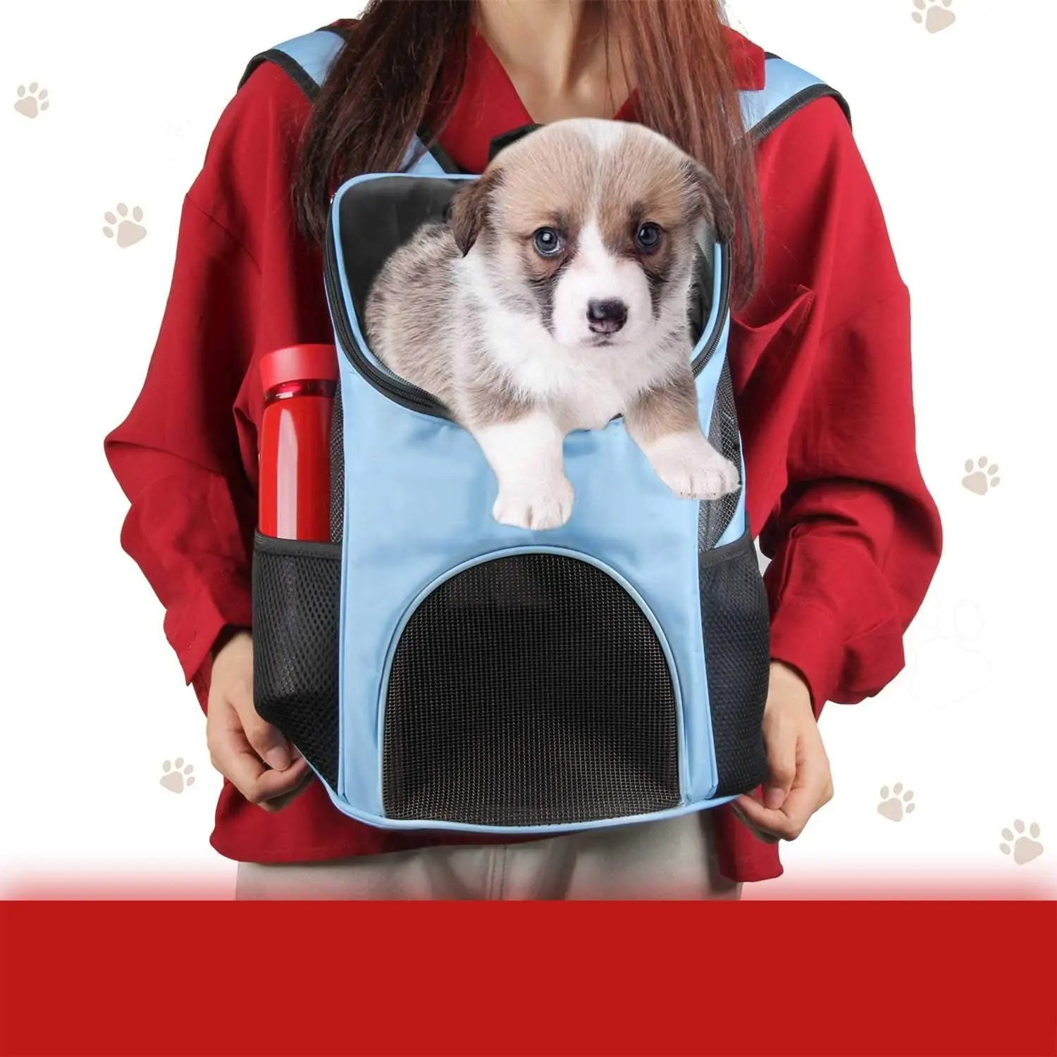 Pet Carrier Backpack for Dogs and Cats Travel Bag up to 8kg 36 × 31 × 45 cm Black Wholesale Hub