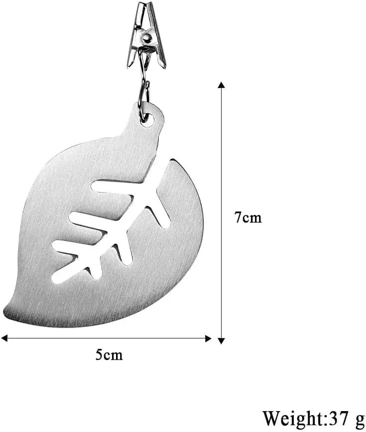Stainless Steel Tafelkleedgewichten Leaf Shaped Multifunctional 5x7cm Silver 8 Piece Set Wholesale Hub