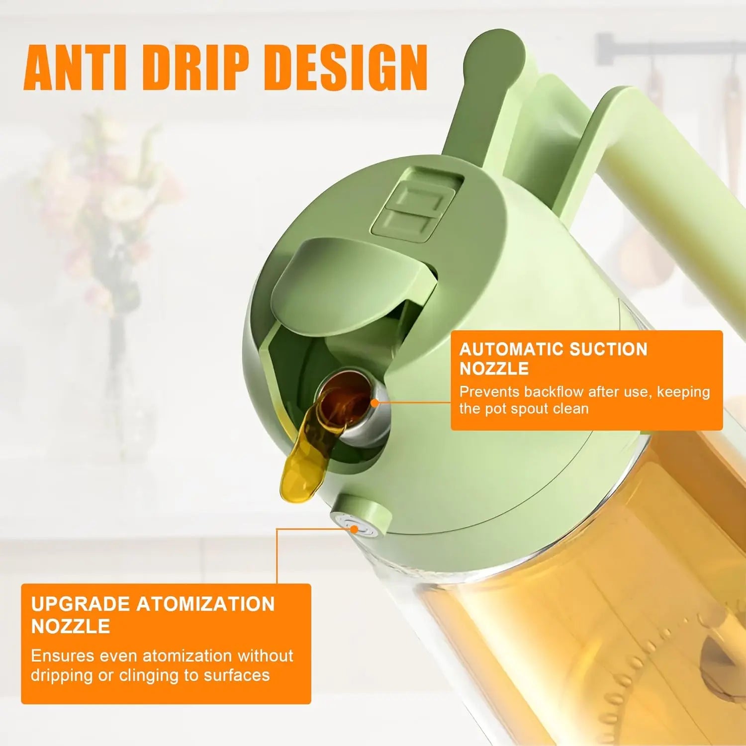 2-in-1 Olive Oil Spray & Pour Bottle 470ml Glass Dispenser for Cooking BBQ Kitchen Wholesale Hub