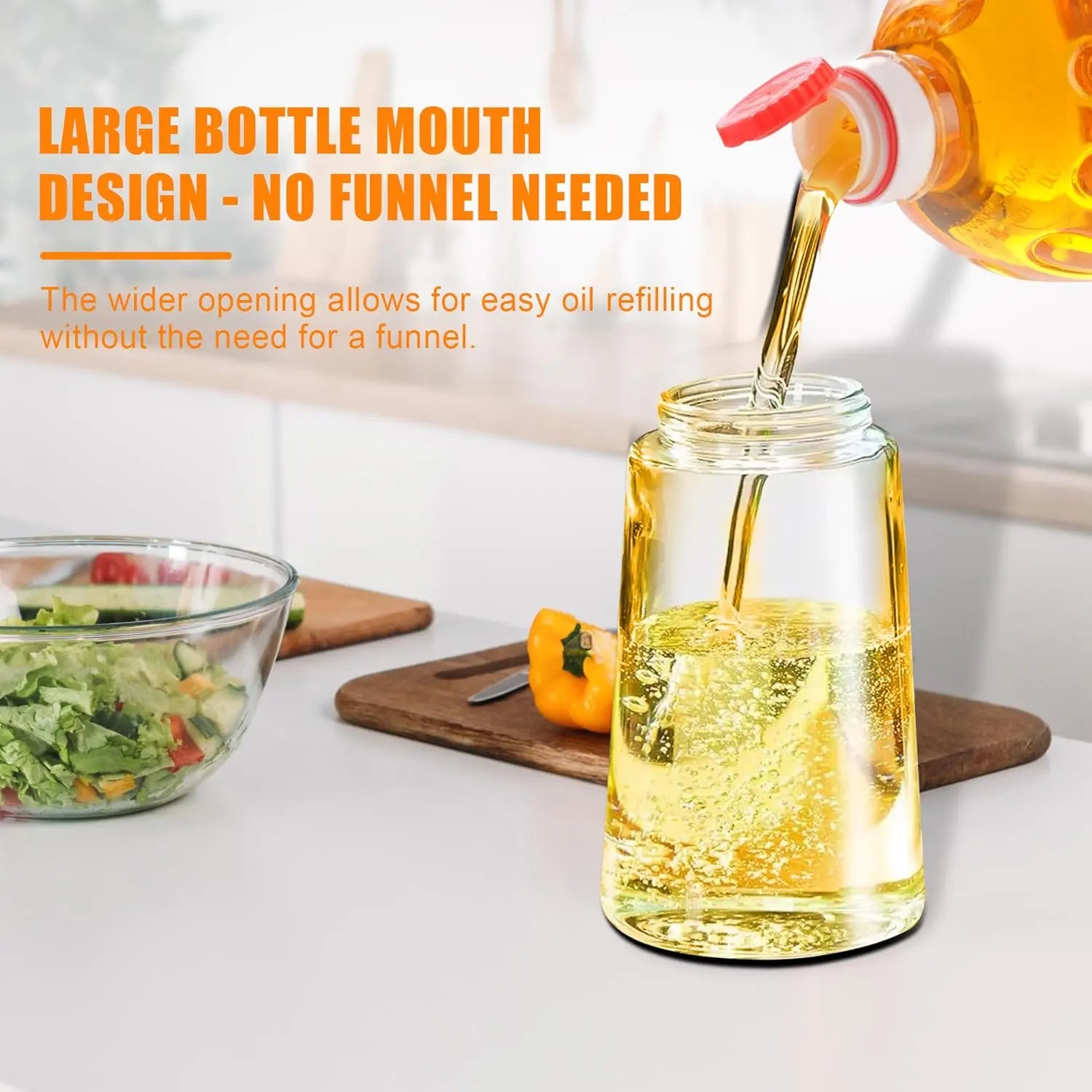 2-in-1 Olive Oil Spray & Pour Bottle 470ml Glass Dispenser for Cooking BBQ Kitchen Wholesale Hub