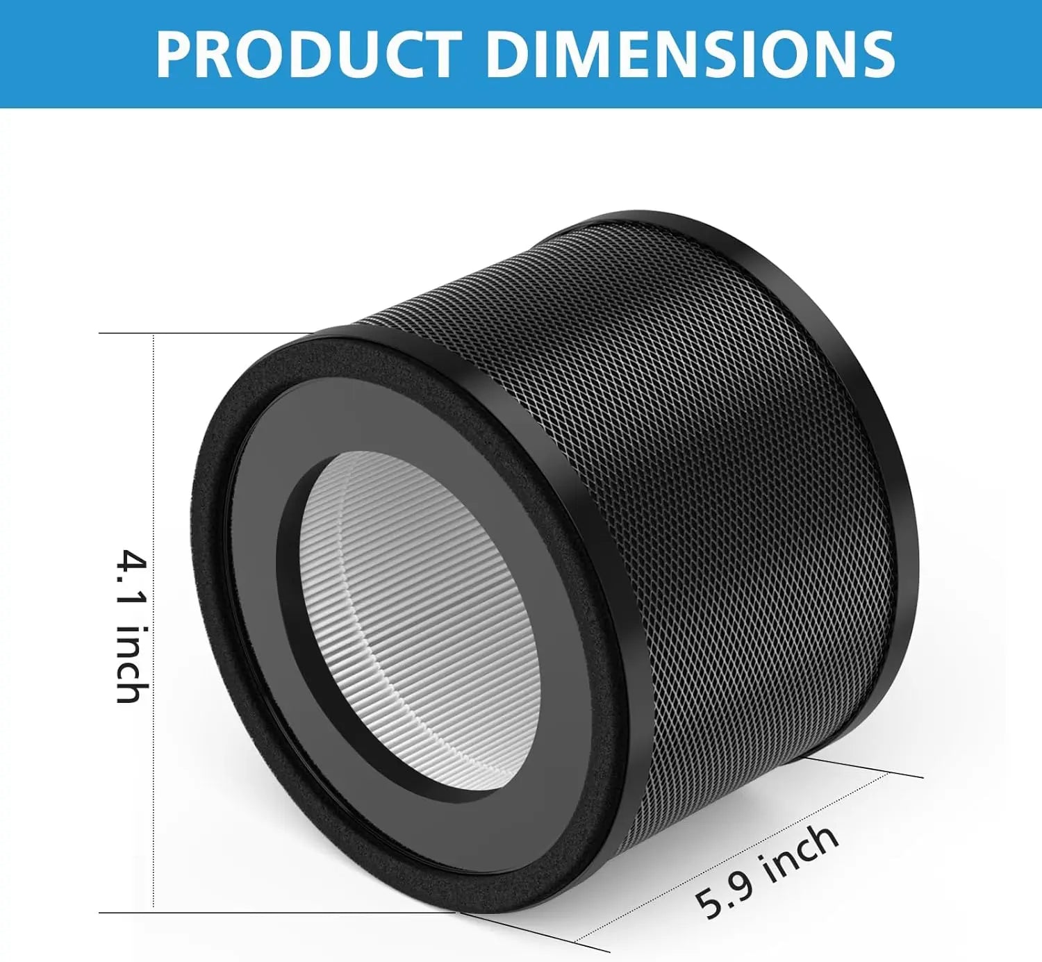 2 Pack HEPA Replacement Filter, Compatible with TaoTrics TT-AP001 and VAVA VA-EE014, 3-in-1 HEPA and Activated Carb Filter Wholesale Hub