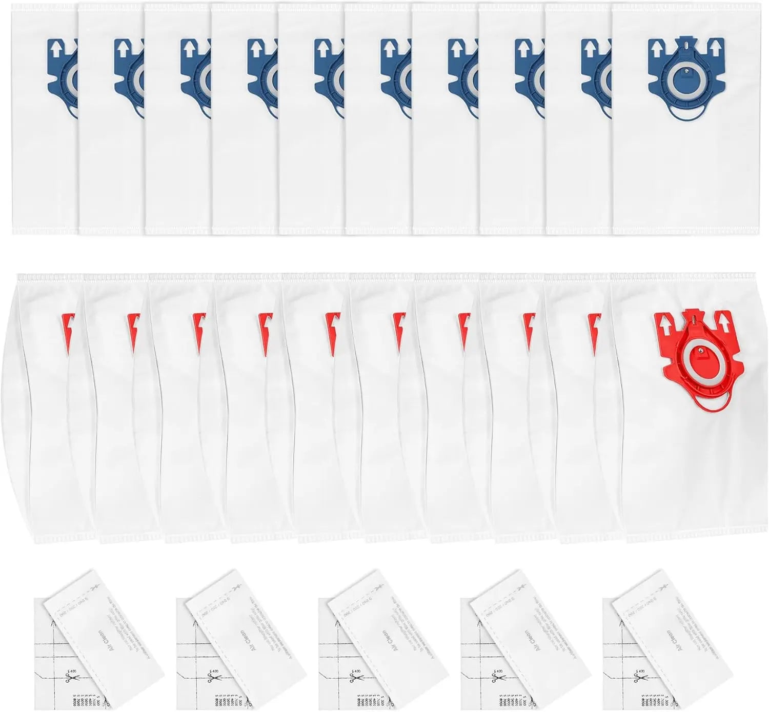 20 Pack 3D Airclean GN Vacuum Cleaner Bags and 20 Pack FJM Vacuum Bags Compatible with Miele Canister Vacuum Cleaner Wholesale Hub