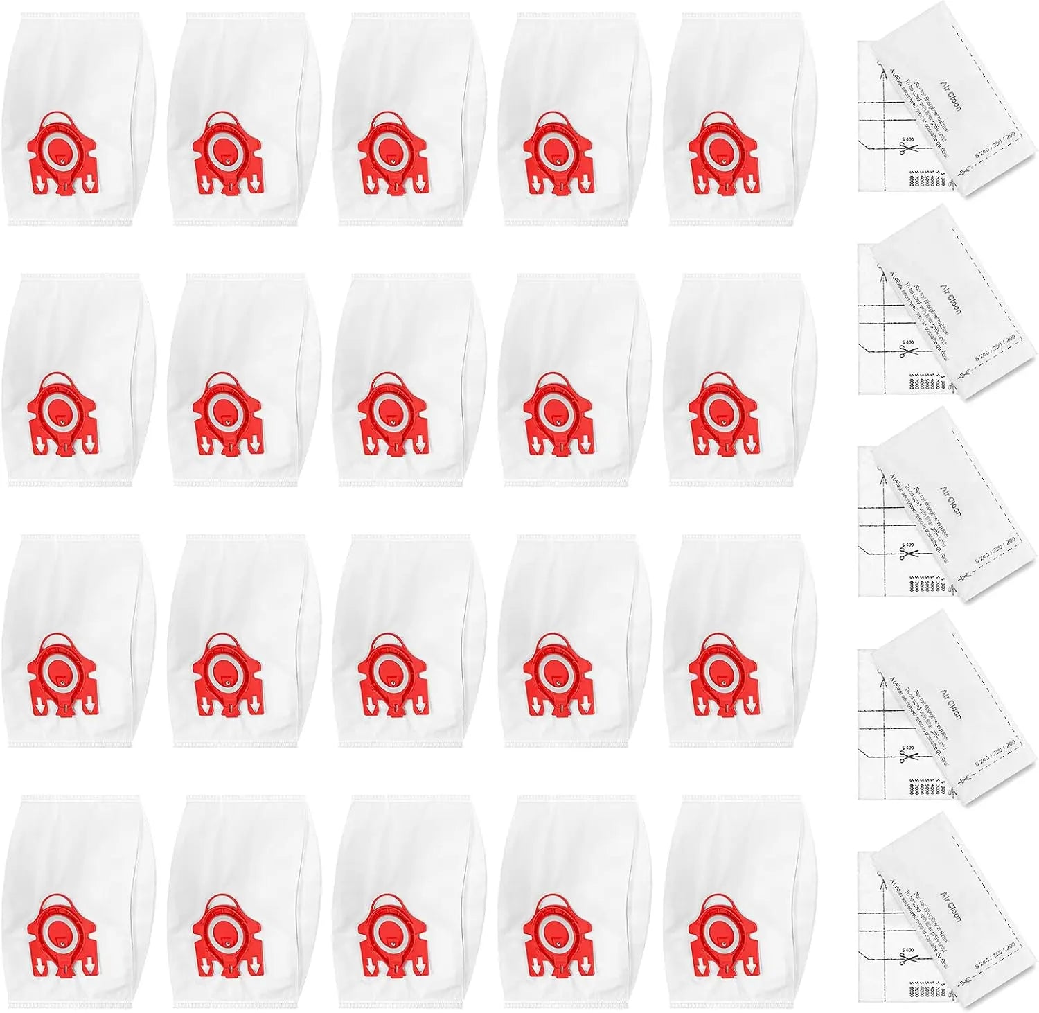20 Pack 3D Airclean GN Vacuum Cleaner Bags and 20 Pack FJM Vacuum Bags Compatible with Miele Canister Vacuum Cleaner Wholesale Hub