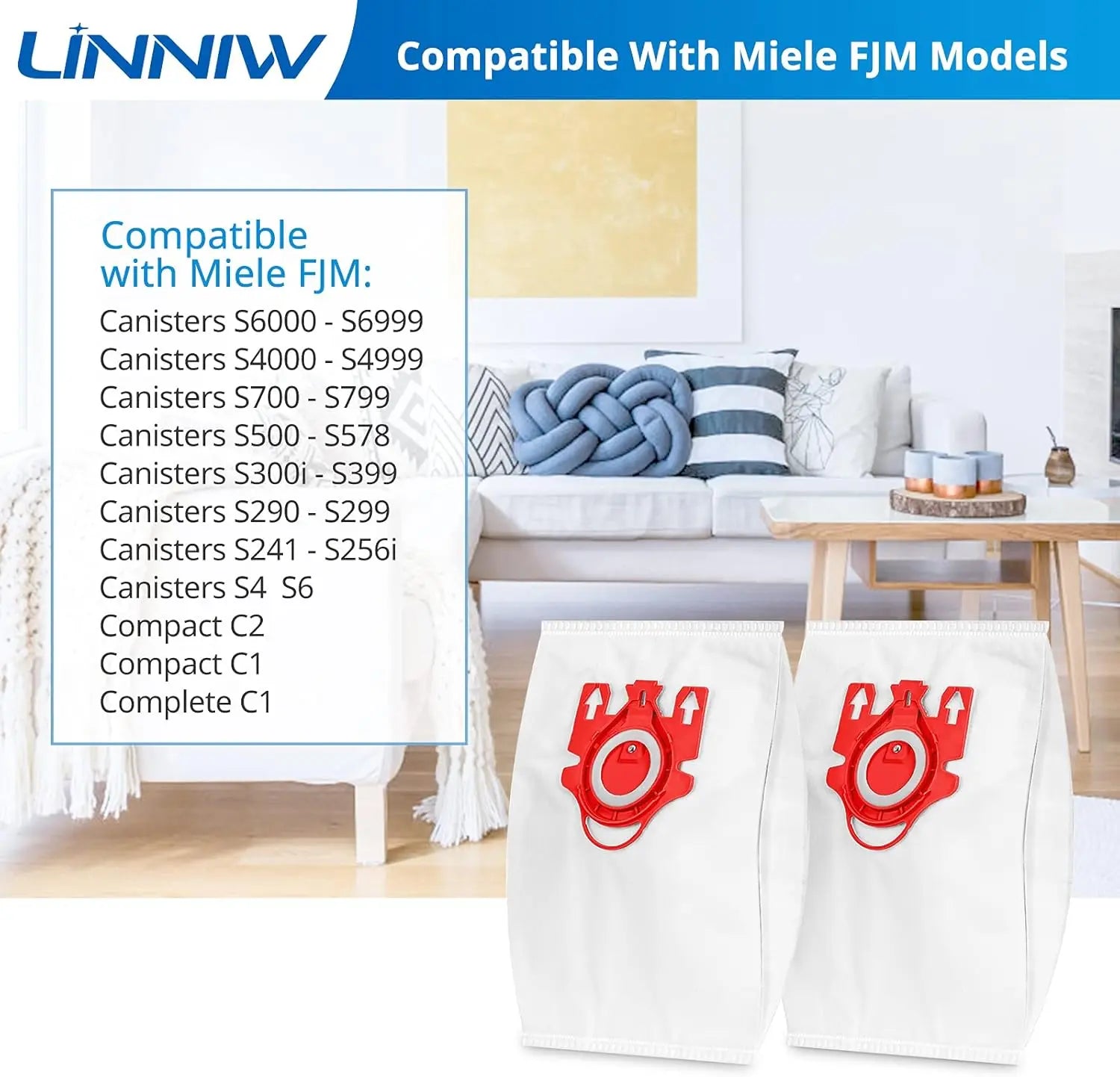 20 Pack 3D Airclean GN Vacuum Cleaner Bags and 20 Pack FJM Vacuum Bags Compatible with Miele Canister Vacuum Cleaner Wholesale Hub
