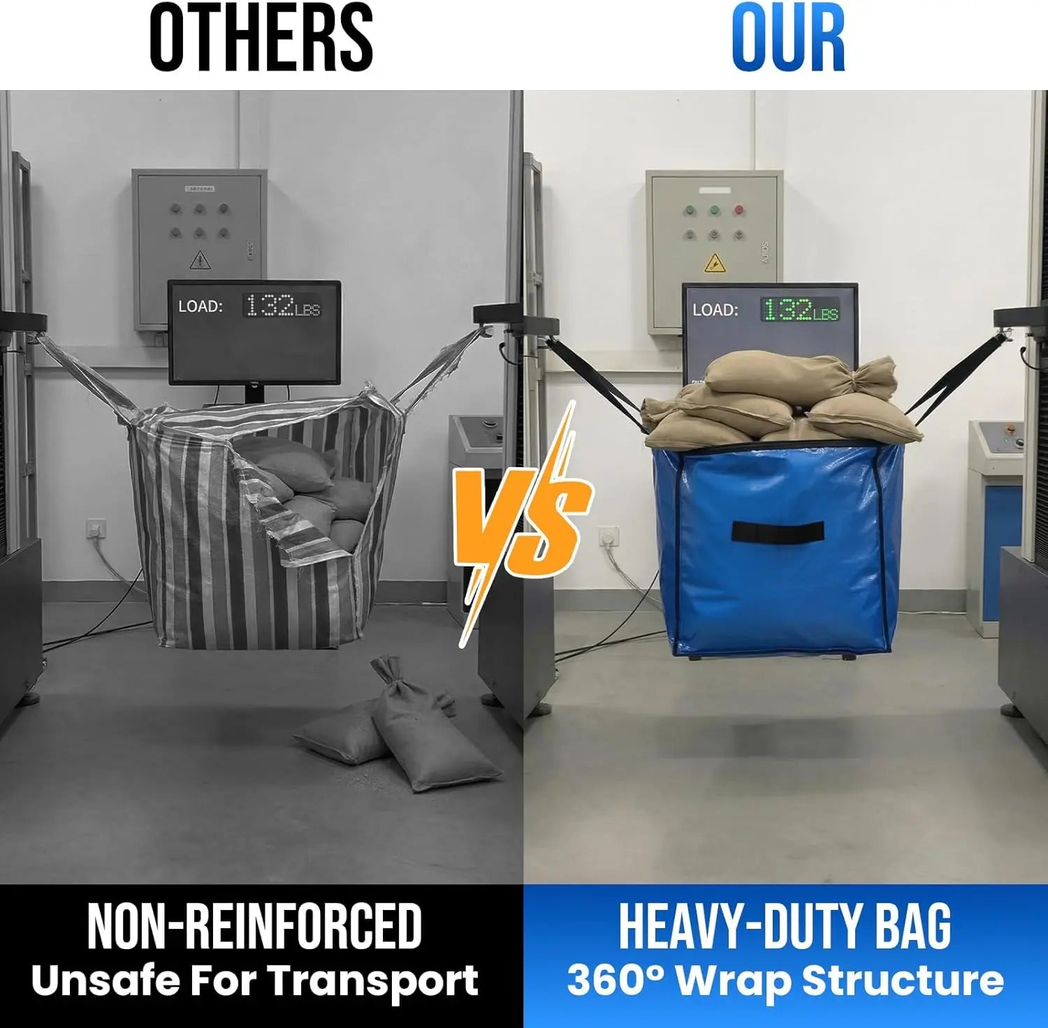 Extra Large Moving Bags, 4 Pack Blue Heavy Duty Totes For Storage with Visible Window, Wrap Around Handles, Storage Bags for Space Saving, Alternative to Moving Boxes Wholesale Hub