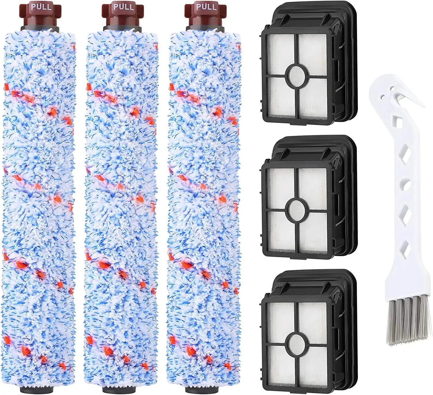 Replacements Compatible with Bissell CrossWave, 3 Multi-Surface Brush Roll 1868 + 3 Vacuum Filter 1866 Vacuum Filter, Compare to Part 1608683, 160-8683, 1608684 Wholesale Hub
